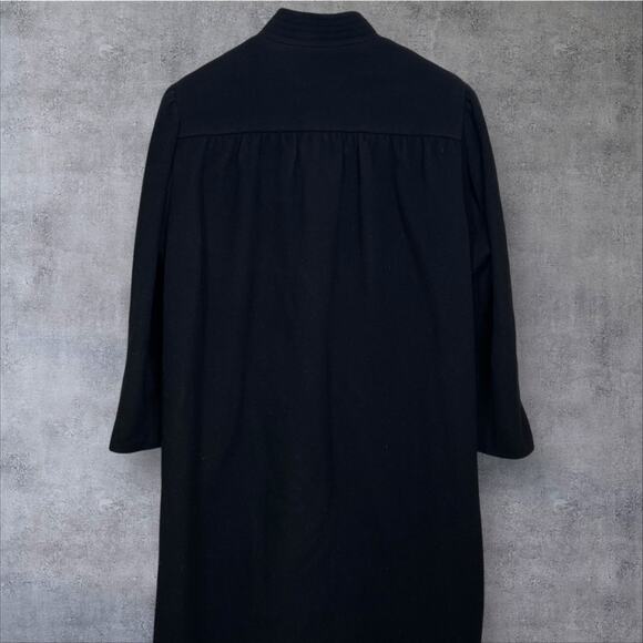 A Trigere Coat - Vintage Black 100% Wool Size 14 Union Made in the USA Midi Coat - Picture 5 of 10